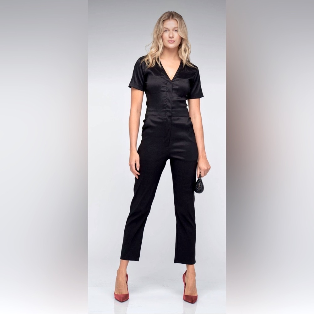 Rivet Utility Explorer Stretch Taffeta Jumpsuit Size Medium